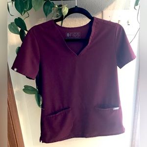 Figs scrubs in burgundy color. Size X-small petite.